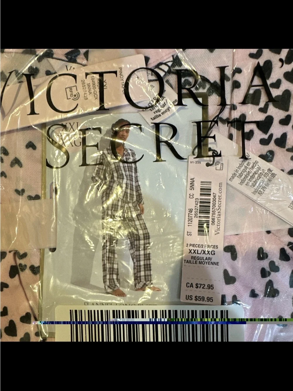 Victoria's Secret Pink Heart-Print Pajama Set